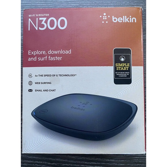 N300 Wi-Fi N Belkin Router 1x WAN and 4x LAN 10/100 - Picture 1 of 5